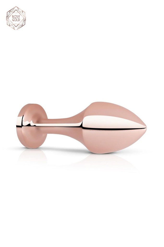 Butt Plug en Aluminium avec Cristal Noir - So Sweet - Rosy Gold