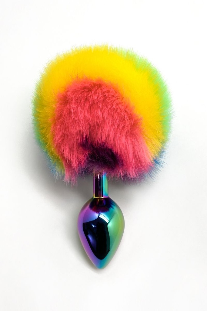 [1078] Plug Anal avec Pompon - ​Fillipi Raimbow Taille M - Wooomy