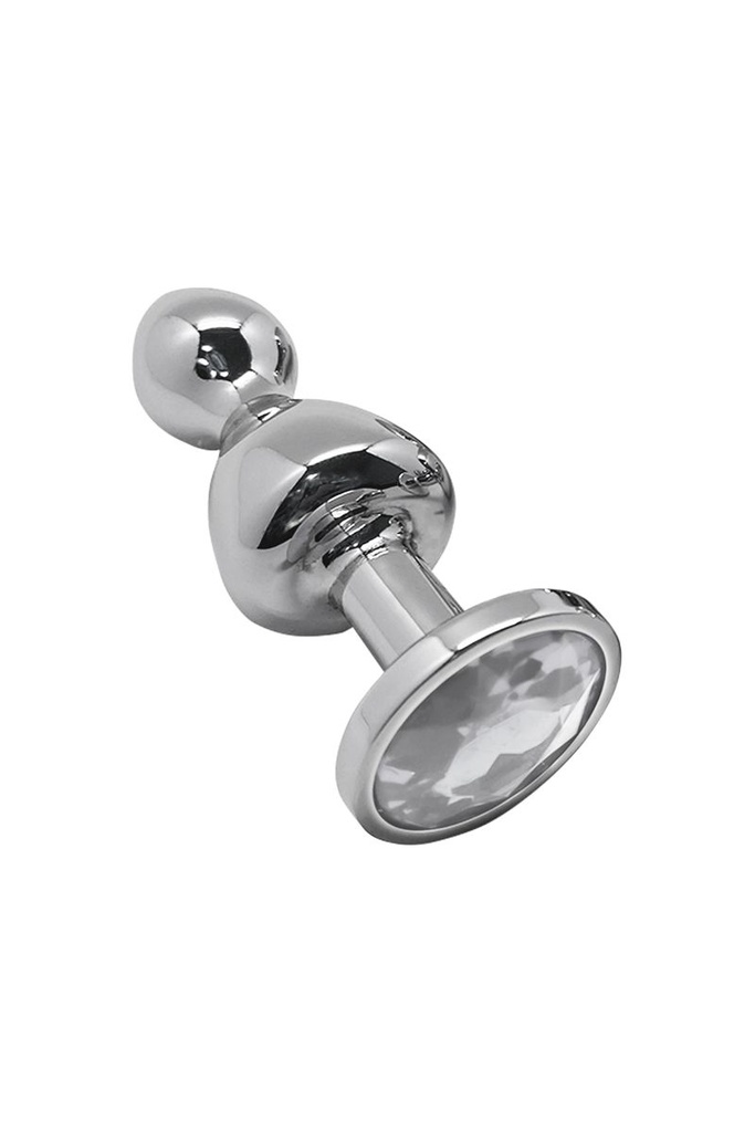 [1074] ​Plug Anal Élégant & Stimulant - Lollypop Double Ball Metal Taille S - Wooomy