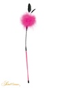 Cravache Rose Double Face avec Pompon - Petit Pompon Rose