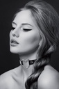 Collier Cuir Laqué avec Cœur Argenté - Fiona