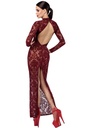 Robe Fendue Tulle Floqué Kink Royal – Bordeaux