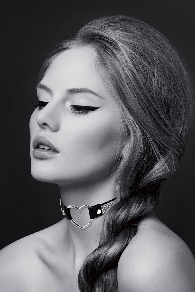 Collier Laqué Strassé avec Cœur Argenté - Tatiana