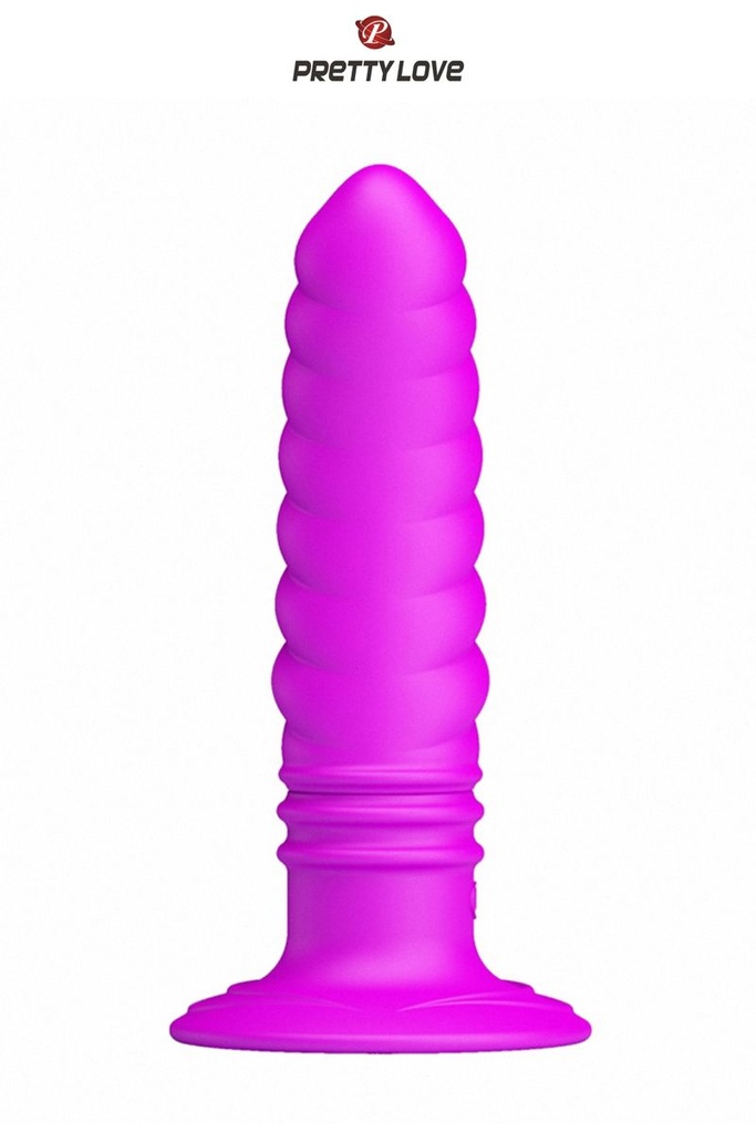 Plug Anal Vibrant avec Ventouse - Twist - Pretty Love (Rose)