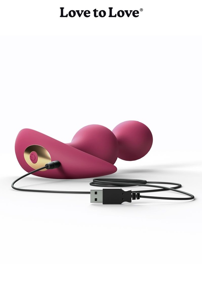 Plug Anal Vibrant Double Stimulation - Twinny Bud - Love to Love (Rose)