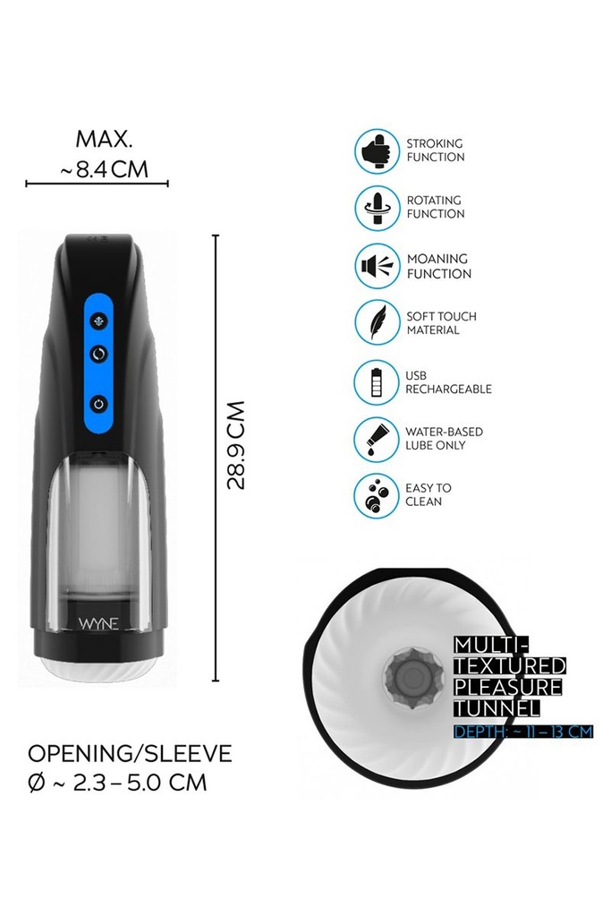 Masturbateur Automatique Rotatif et Va-et-Vient WYNE N°09 avec Casque Audio – Rechargeable