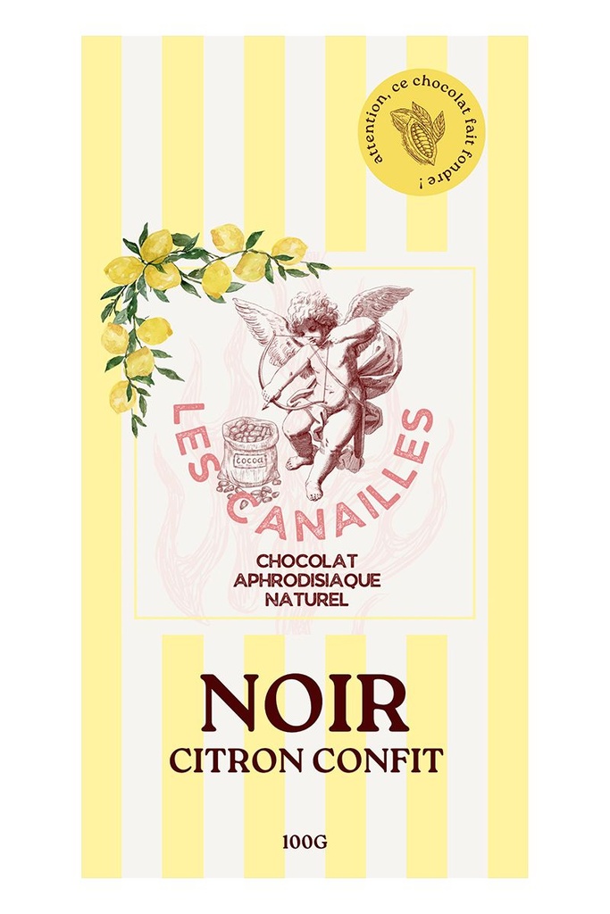 [1966] Chocolat Aphrodisiaque Noir – Citron Confit – 100g