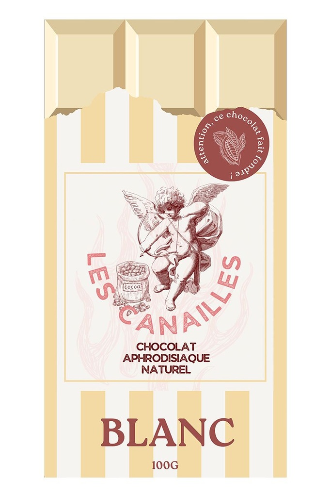 [1962] Chocolat Aphrodisiaque Blanc Naturel – 100g