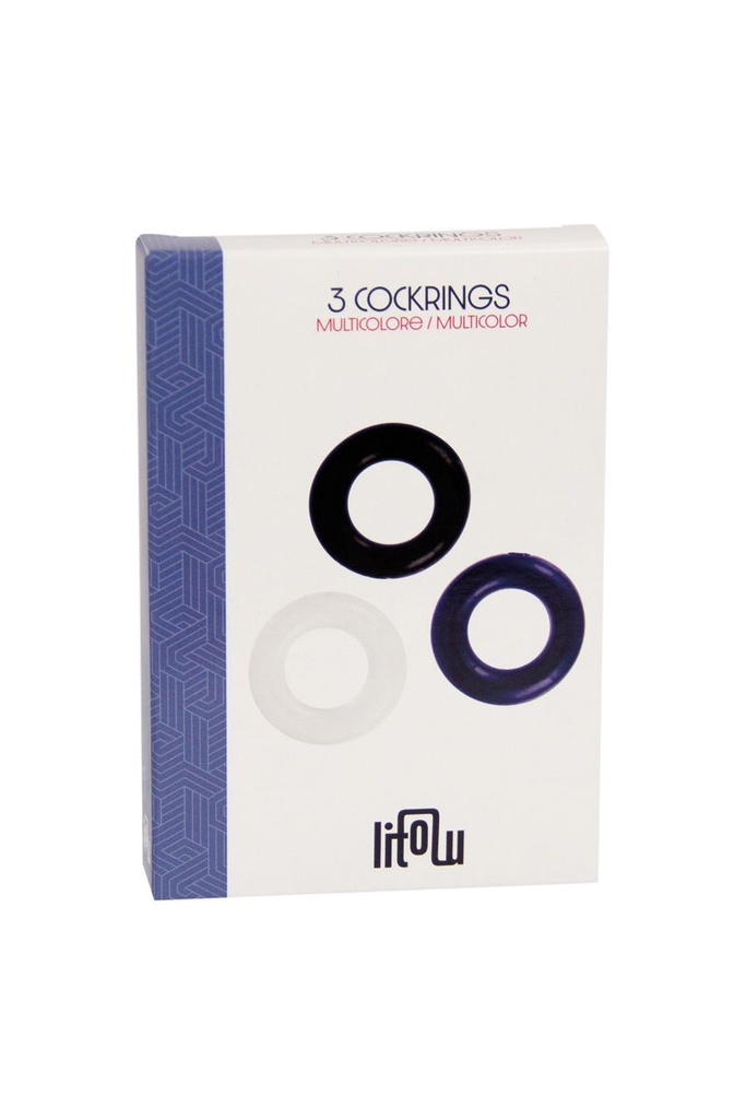 [1418] Set de 3 Anneaux de Pénis Multicolores - MultiCok' - Litolu