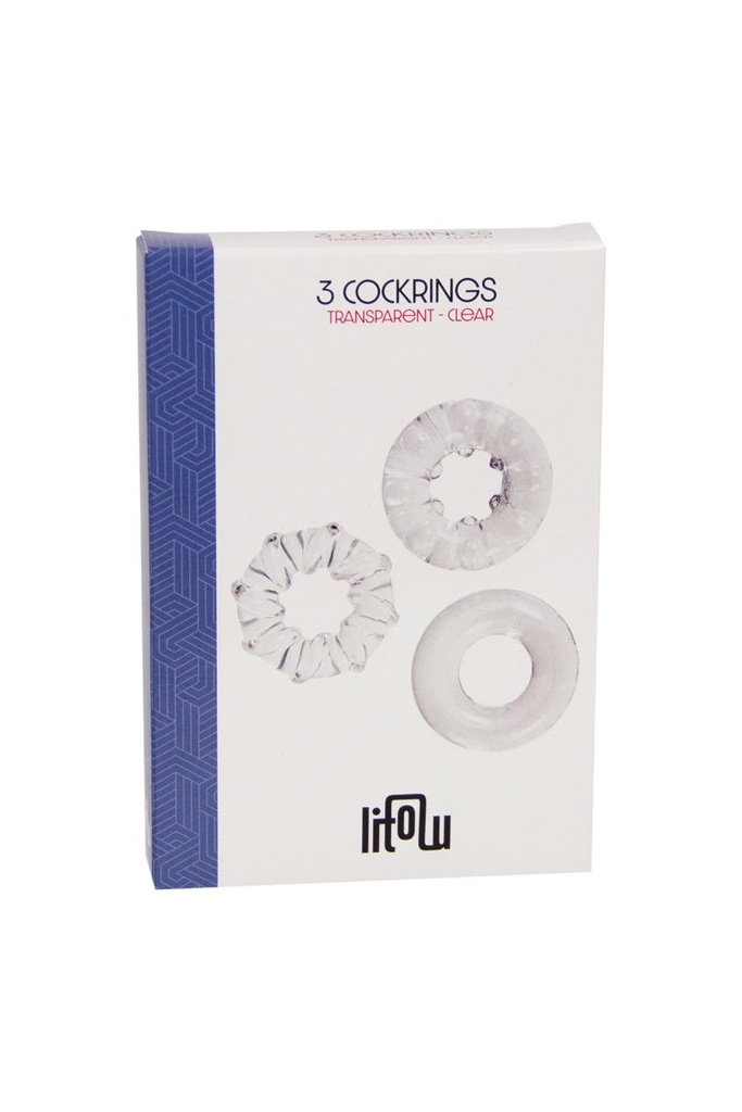 [1417] Set de 3 Cockrings Transparente - Cok'me - Litolu